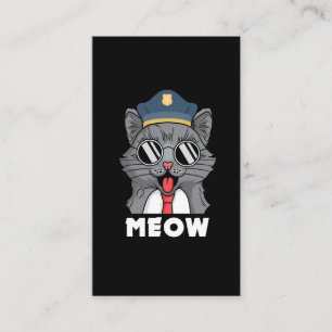 Carte De Visite Chat shérif de l'officier de police de Meow Amour