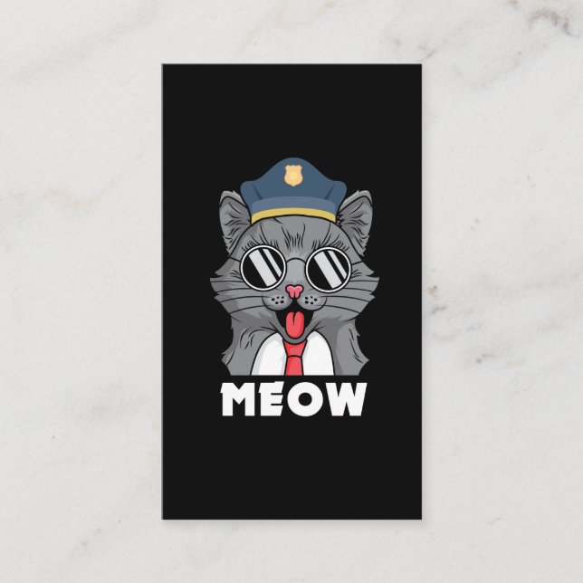 Carte De Visite Chat shérif de l'officier de police de Meow Amoure (Devant)