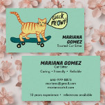 Carte De Visite Chat Sitter mange Check Meowt Kittens Chats Vis<br><div class="desc">Découvrez ce mignon chat de skateboard coloré et drôle ! Art dessiné par moi. Fait un grand carte de visite pour les chattes, les vétérinaires et plus encore! Consultez ma boutique pour plus de cartes de visite et des articles correspondants comme des cartes postales et des autocollants, ou faites-moi savoir...</div>