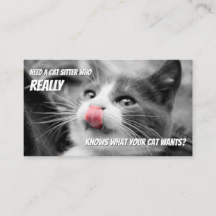 Carte De Visite Chat sitters drôle de chat soin animal de compagni