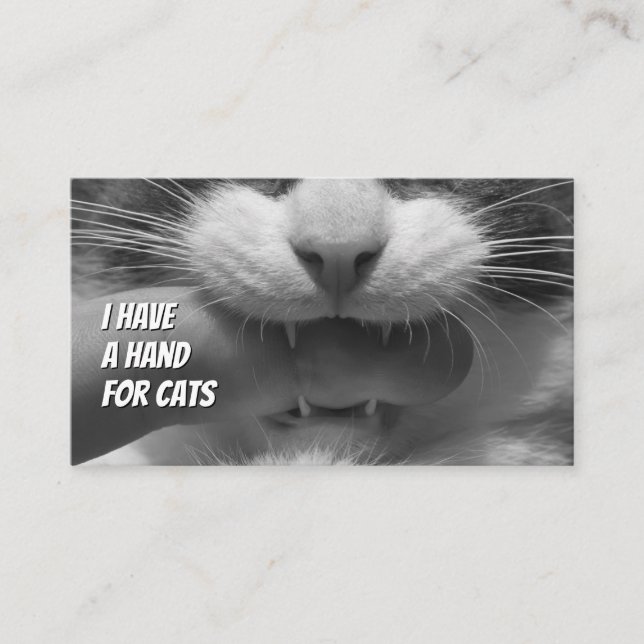 Carte De Visite Chat sitters drôle de chat soin animal de compagni (Devant)