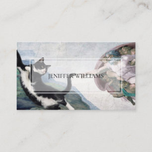Carte De Visite Chat smoking touchant la patte divine