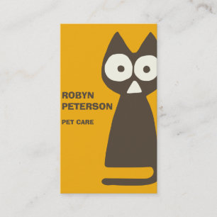Carte De Visite Chat symbolique de triangle Brown d'orange