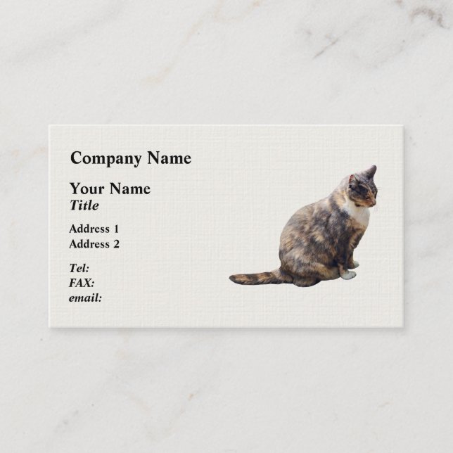 Carte De Visite Chat tigré aux nuances de brun (Devant)