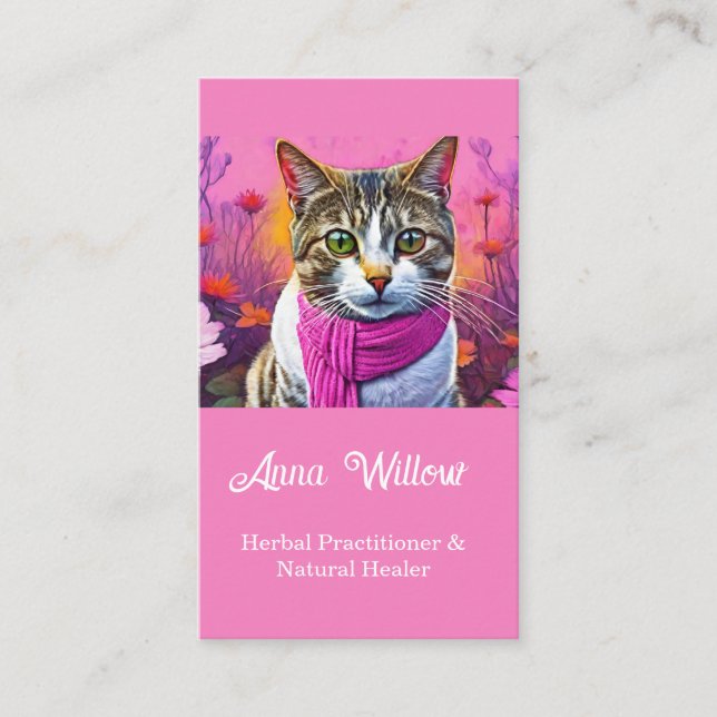 Carte De Visite Chat tigré printanier - Guérisseurs naturels (Devant)