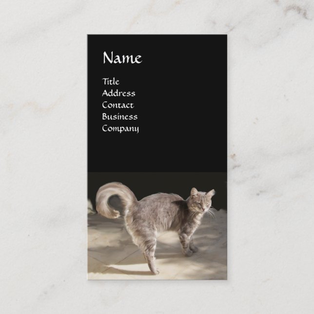 CARTE DE VISITE CHAT TURQUE MONOGRAMME (Devant)