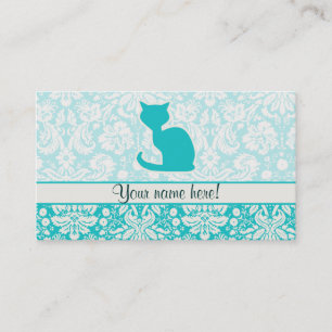 Carte De Visite Chat turquoise