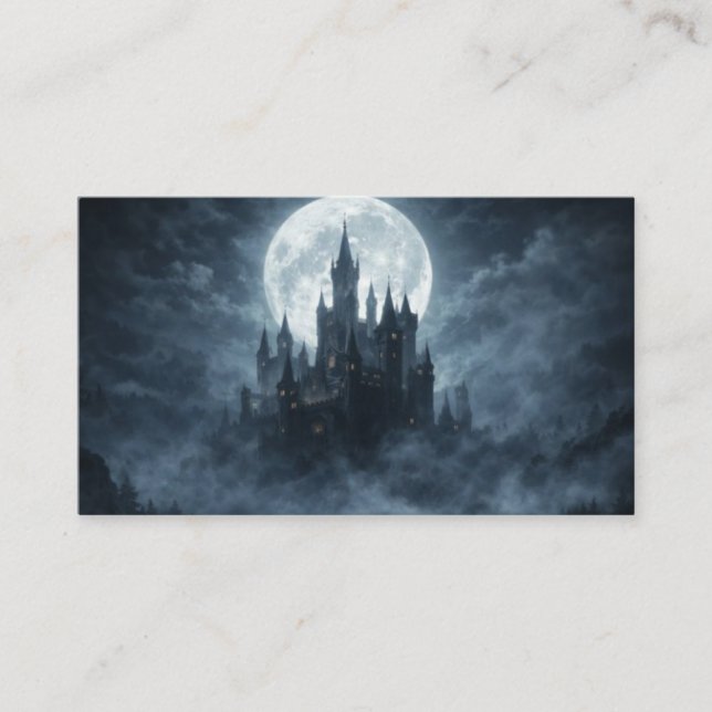 Carte De Visite Château de Pleine Lune Fantastique (Devant)