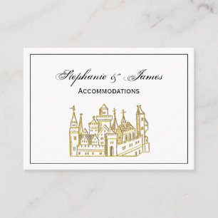 Carte De Visite Château héraldique vintage #2 Crest Faux Gold