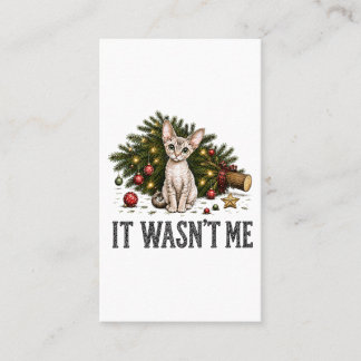 Carte De Visite Chats drôles de Devon Rex Noël C'était pas moi