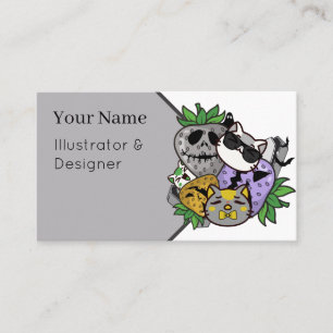 Carte De Visite Chats en fraise Kawaii Halloween effrayants