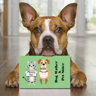 Carte De Visite chats et chiens assis animaux familiers chenils de