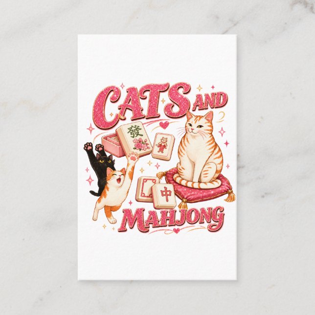 Carte De Visite Chats et Mahjong (Devant)