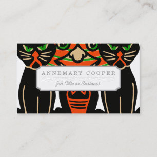 Carte De Visite Chats noirs d'Halloween Vintage 1940