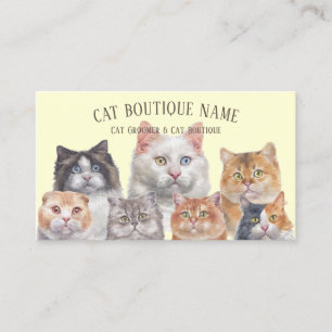 Carte De Visite Chats pour animaux domestiques jaunes