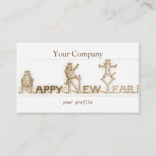 Carte De Visite chats vintage joyeux - bonne année