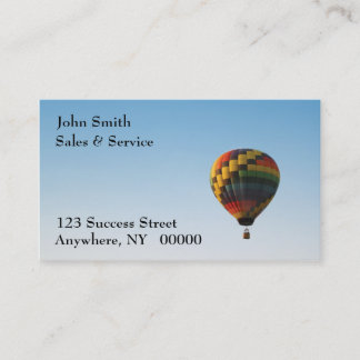 Carte de visite chaud de ballon à air