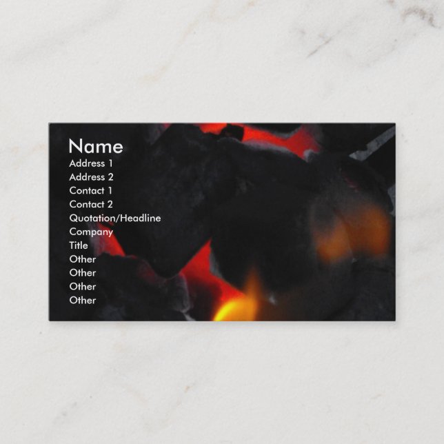 Carte de visite chaud de charbons (Devant)