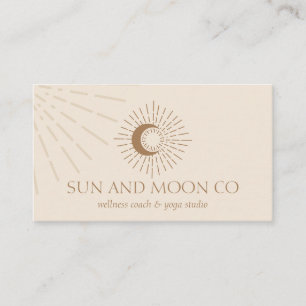 Carte De Visite Chauffage Brown énergie solaire Lune lumière Spiri