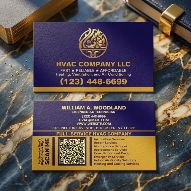Carte De Visite (Chauffage Climatisation, Conditionnement d'air) B (Professional HVAC Heating & cooling Air Conditioner)