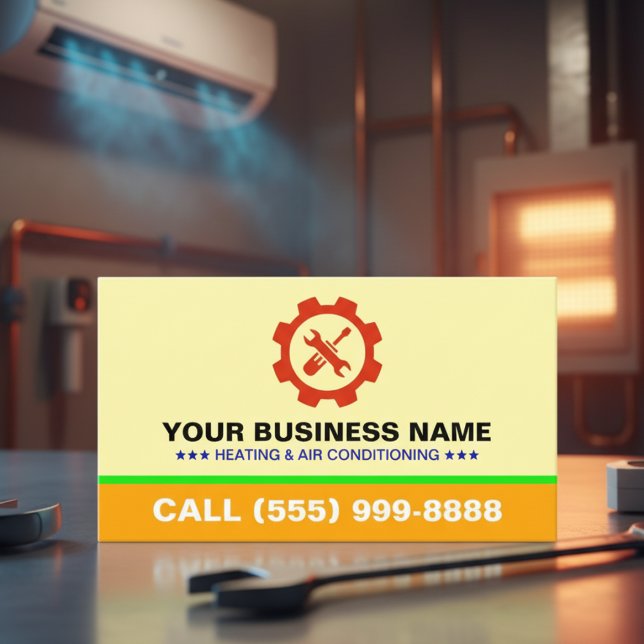 Carte De Visite Chauffage Climatisation Professionnel LOGO | HVAC ( HVAC system repair marketing)