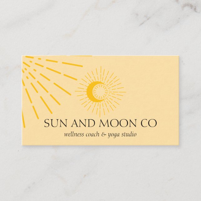 Carte De Visite Chauffage de l'énergie Lune lumière solaire Jaune  (Devant)