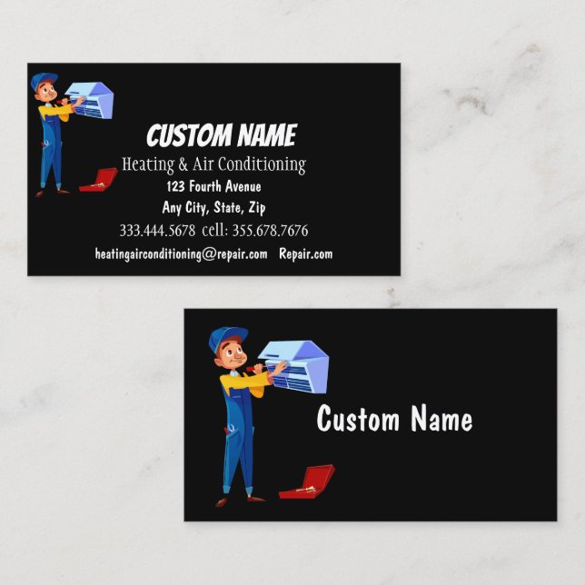 Carte De Visite Chauffage et air conditionné Réparation de l'ACC I (Devant / Derrière)