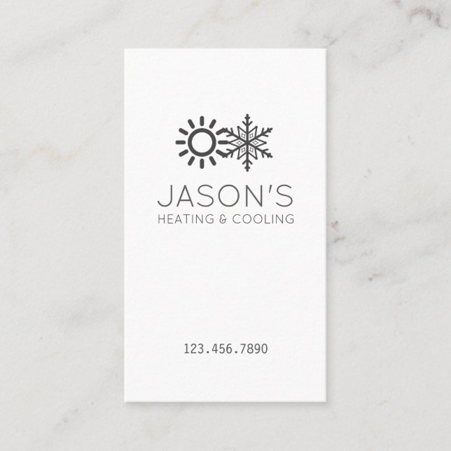 Carte De Visite Chauffage et refroidissement CA moderne HVAC (Devant)