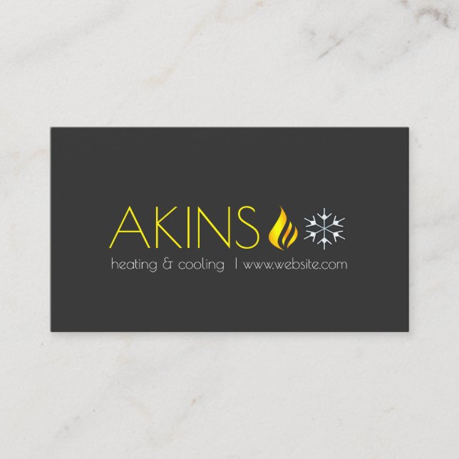 Carte De Visite Chauffage et refroidissement , Climatisation HVAC (Devant)