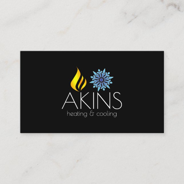 Carte De Visite Chauffage et refroidissement, Climatisation HVAC A (Devant)