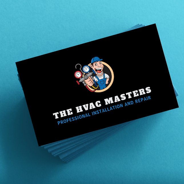 Carte De Visite Chauffage HVAC Refroidissement CA Service de chauf (Créateur téléchargé)