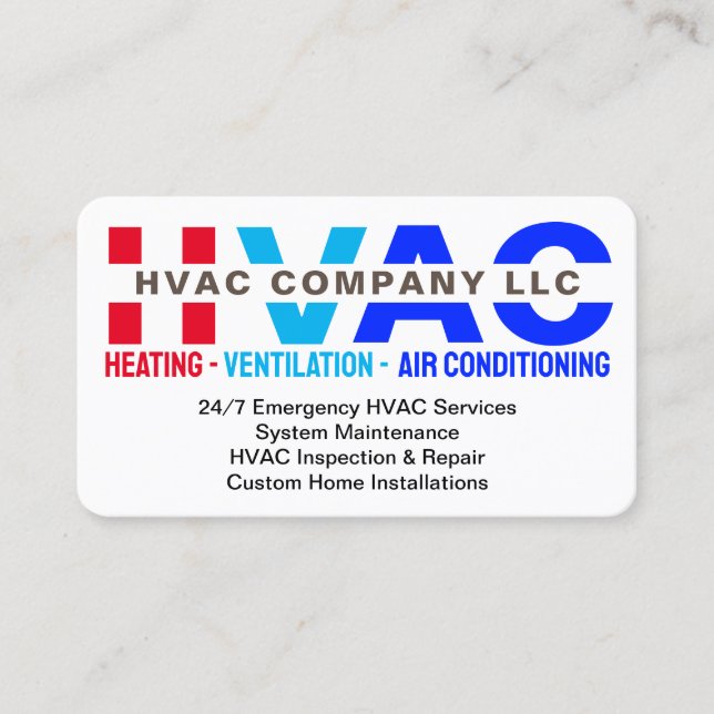 Carte De Visite Chauffage & Ventilation & Climatisation - CVC (Devant)