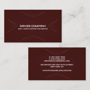 Carte De Visite Chauffeur Burgundy élégant