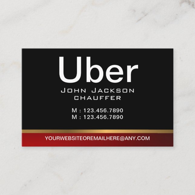 Carte De Visite Chauffeur Conducteur de Taxi Professionnel Code QR (Devant)