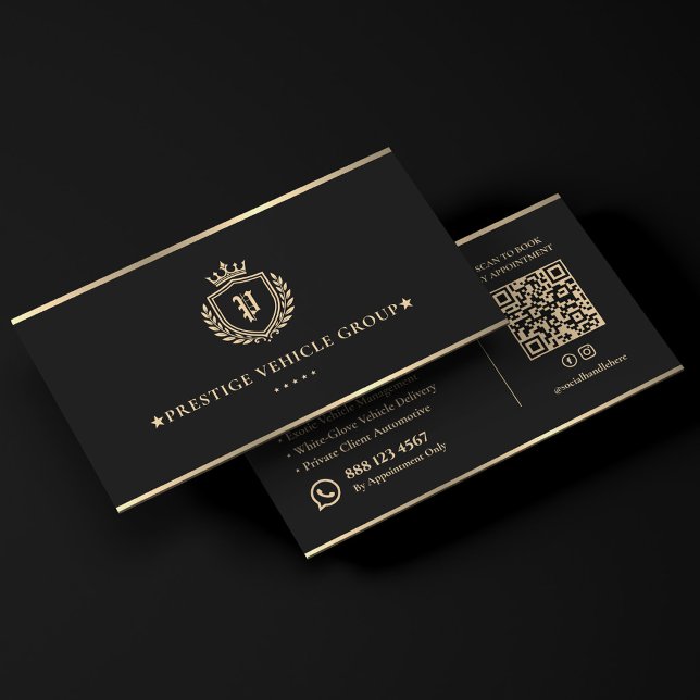 Carte De Visite Chauffeur de direction Conciergerie de luxe Barre  (Executive Chauffeur Luxury Concierge Crest Bar Business Card
)