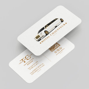 Carte De Visite Chauffeur de Luxe Transport Privé Limo Blanc
