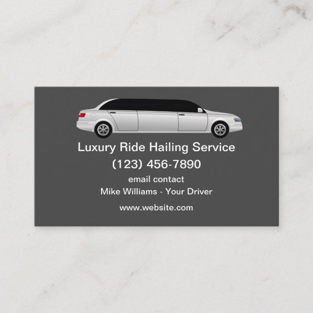 Carte De Visite Chauffeur de service de réservation de trajet Uber (Devant)