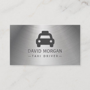 Carte De Visite Chauffeur de Taxi Acier Inoxydable