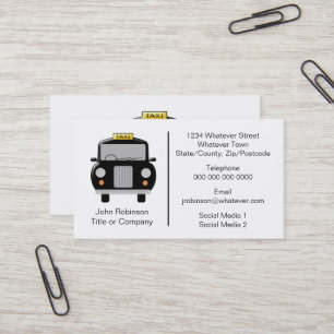 Carte De Visite Chauffeur de Taxi Black Cab Design