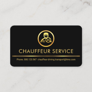 Carte De Visite Chauffeur de Taxi Cab Rétro Or Élégant