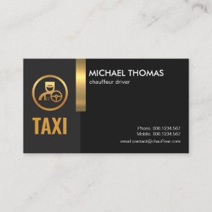 Carte De Visite Chauffeur de taxi Creative Gold Stripe
