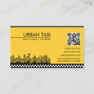 Carte De Visite Chauffeur de taxi de code QR moderne
