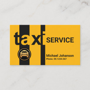 Carte De Visite Chauffeur de taxi jaune brillant
