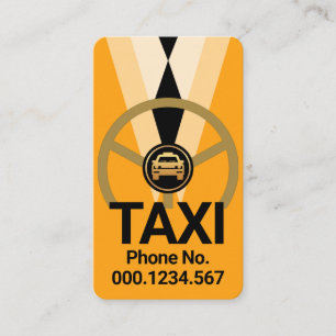 Carte De Visite Chauffeur de taxi jaune élégant