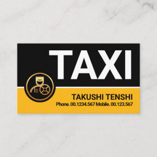 Carte De Visite Chauffeur de Taxi Jaune Professionnel