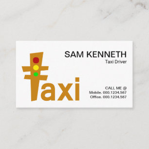 Carte De Visite Chauffeur de Taxi léger de trafic de taxis jaunes