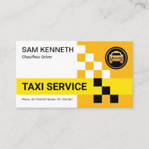Carte De Visite Chauffeur de taxi rétro jaune Boîtes de contrôle