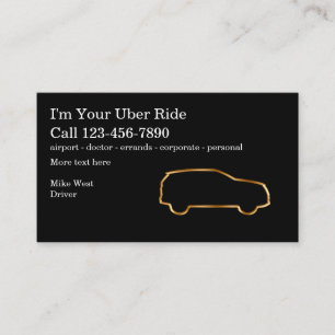 Carte De Visite Chauffeur de taxi simple Rideshare