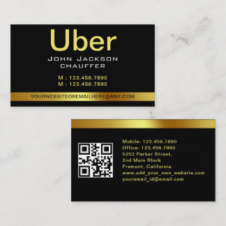 Carte De Visite Chauffeur de taxi urbain Bande jaune QR CODE