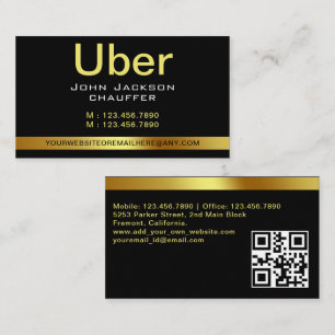 Carte De Visite Chauffeur de taxi urbain Bande jaune QR CODE
